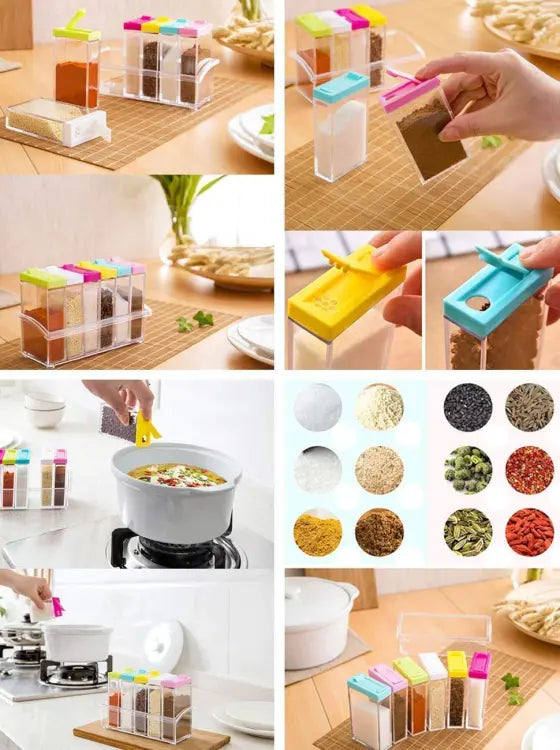 Product Name: Chef's Choice 6-Grid Multi-Spice Seasoning Jar Set