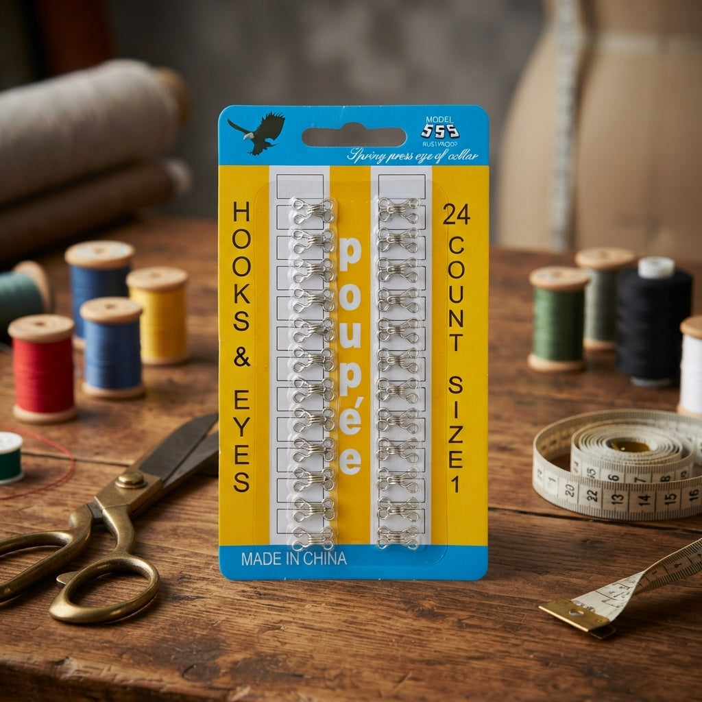Pro-Stitch 24-Count Heavy-Duty Sewing Hooks & Eyes Fastener Set