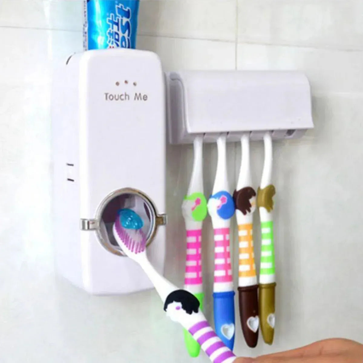 EcoSmile Automatic Touch Toothpaste Dispenser & Toothbrush Holder Set