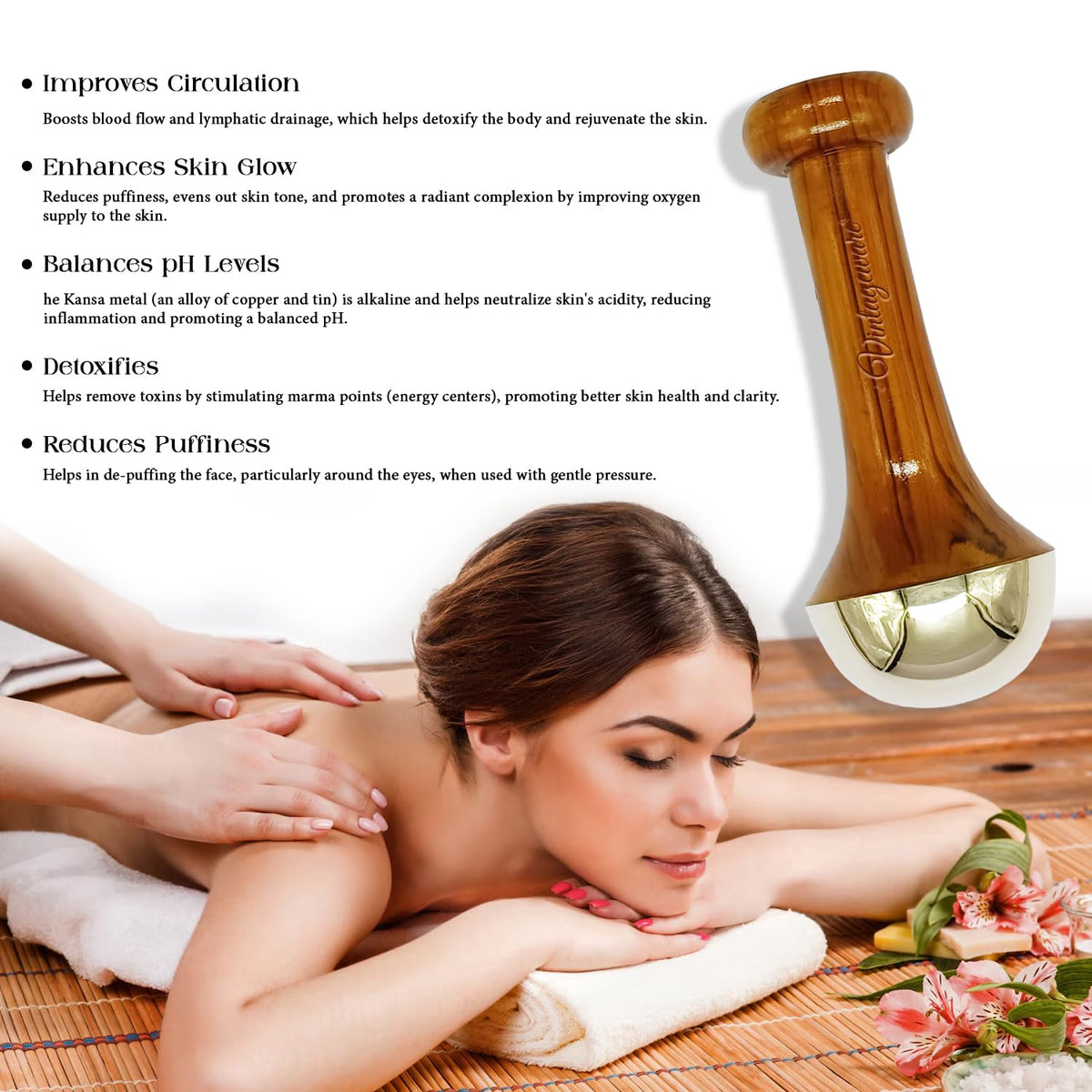 Premium Wooden Facial Massage Roller – Natural Face & Skin Care Tool