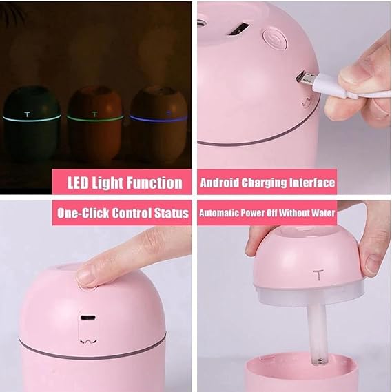 Mini Portable USB Cool Mist Humidifier – Cute Air Moisturizer & Aroma Diffuser