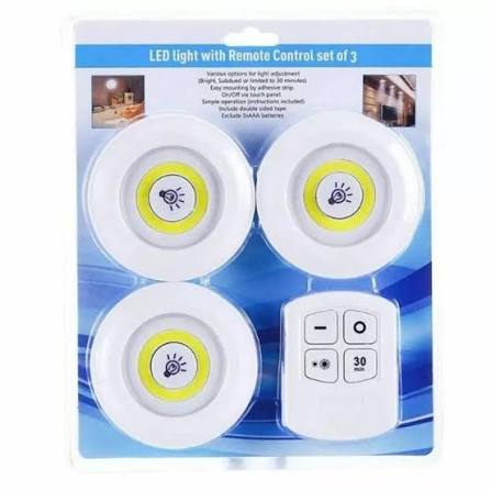 GlowStick™ Wireless LED Puck Lights – 3-Pack with Remote Control