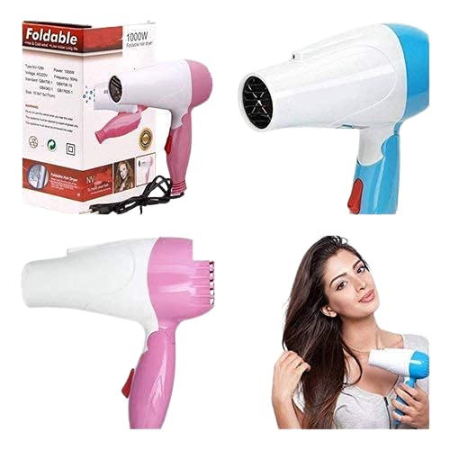 UltraGlow 1000W Compact Foldable Travel Hair Dryer