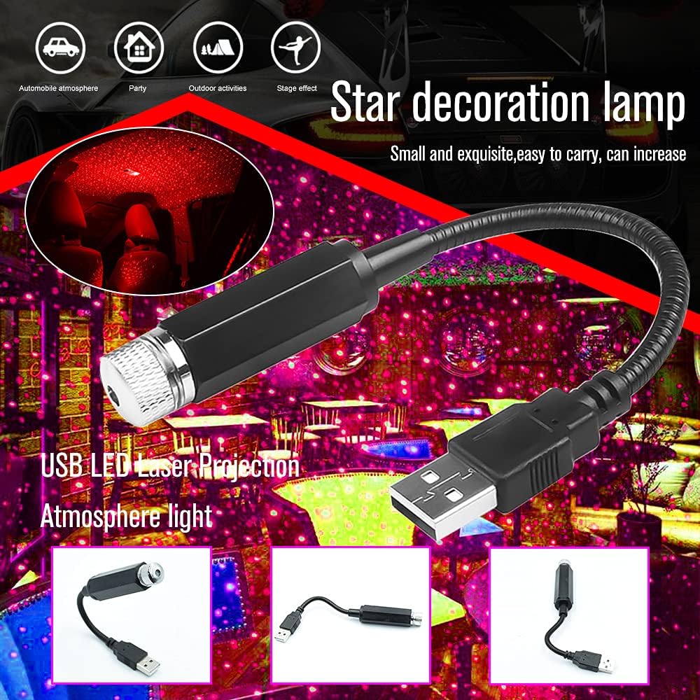USB LED Star Galaxy Laser Projector – Portable Atmosphere Light