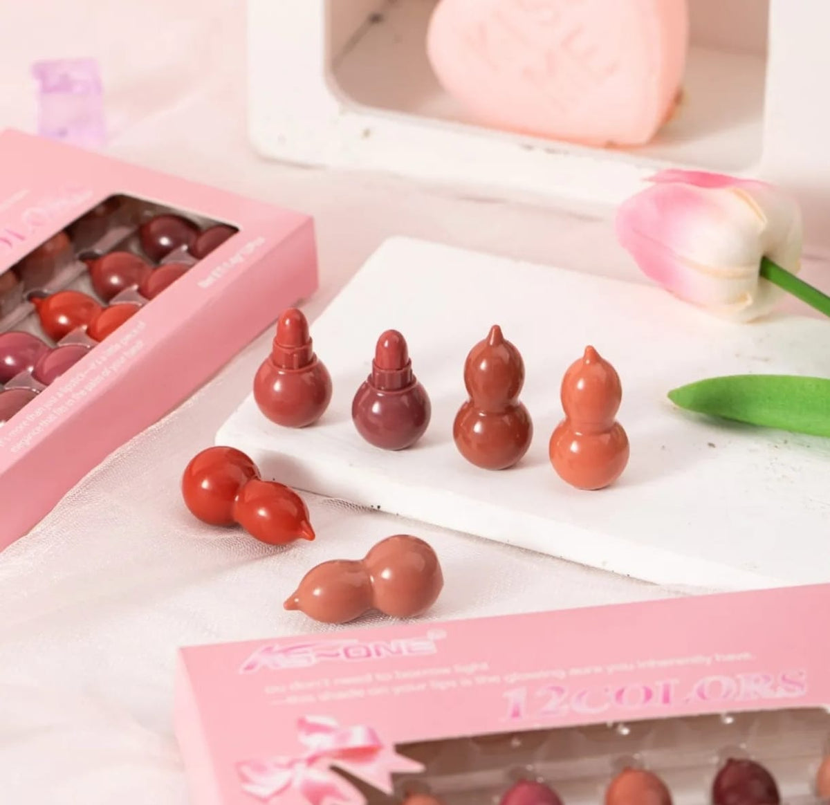 Gourd-Elegance 12-Color Velvet Matte Lipstick Set