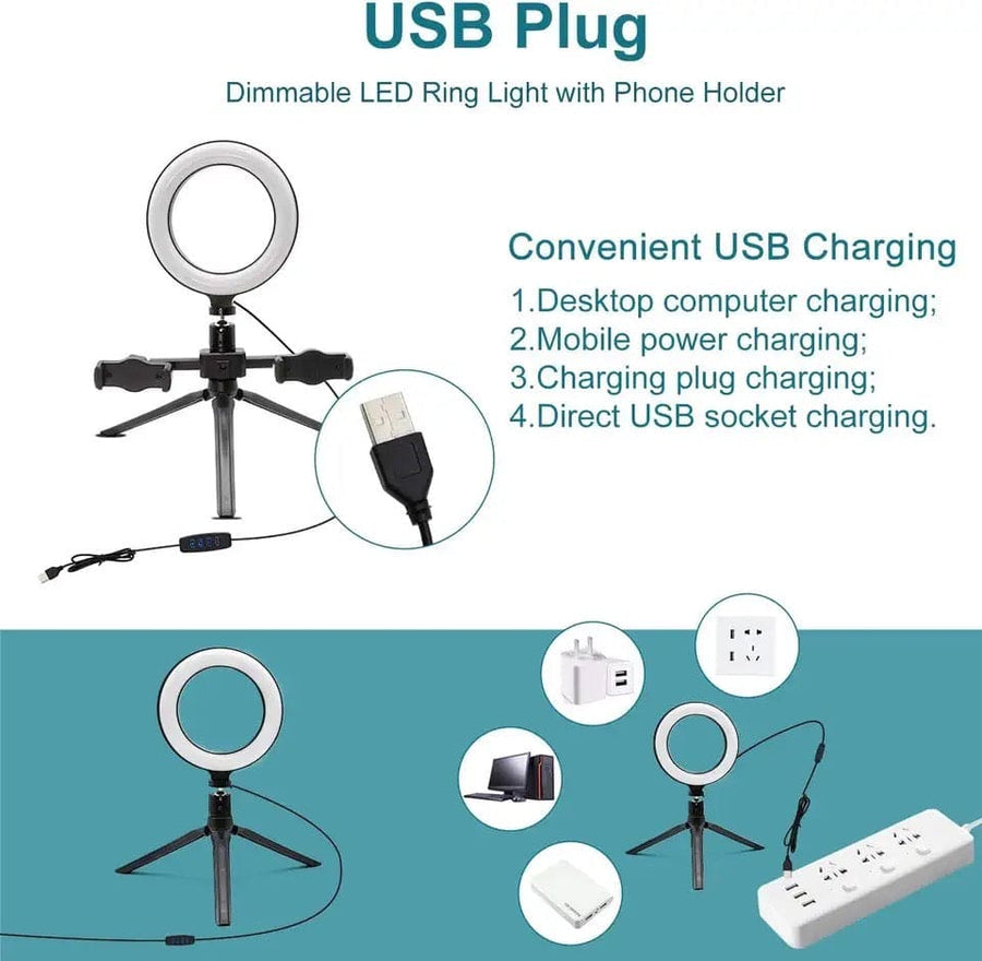 GlowPro K316 360° Live Streaming Ring Light & Dual Phone Holder