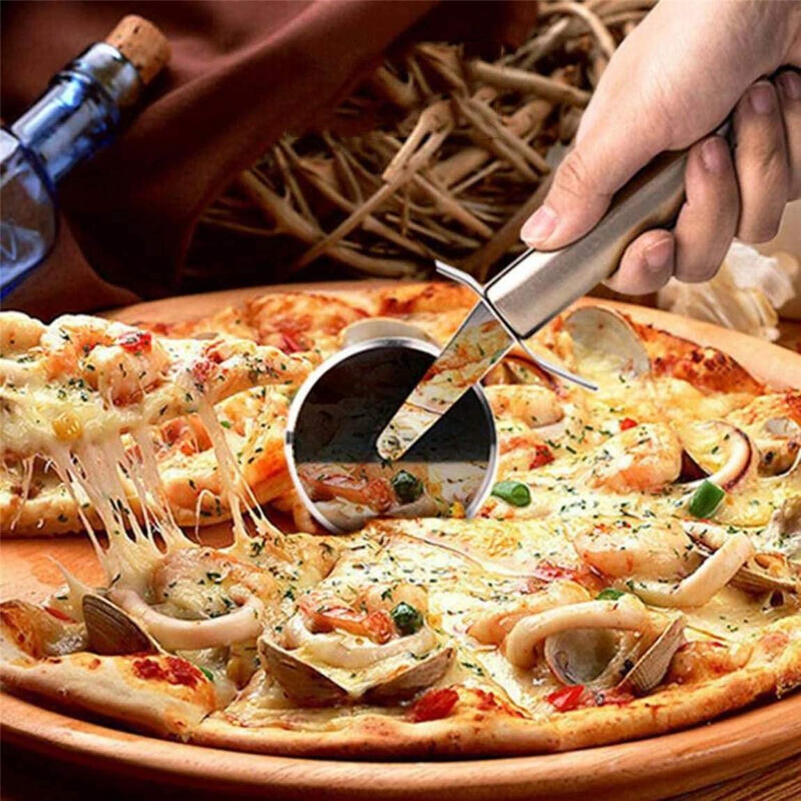 SliceMaster Pro™ | Heavy-Duty Stainless Steel Pizza Cutter & Slicer
