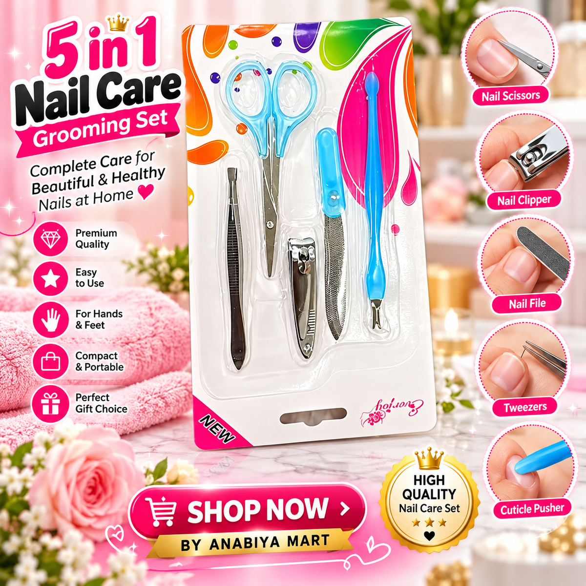 Product Name: Premium 5-in-1 Nail & Grooming Care Kit