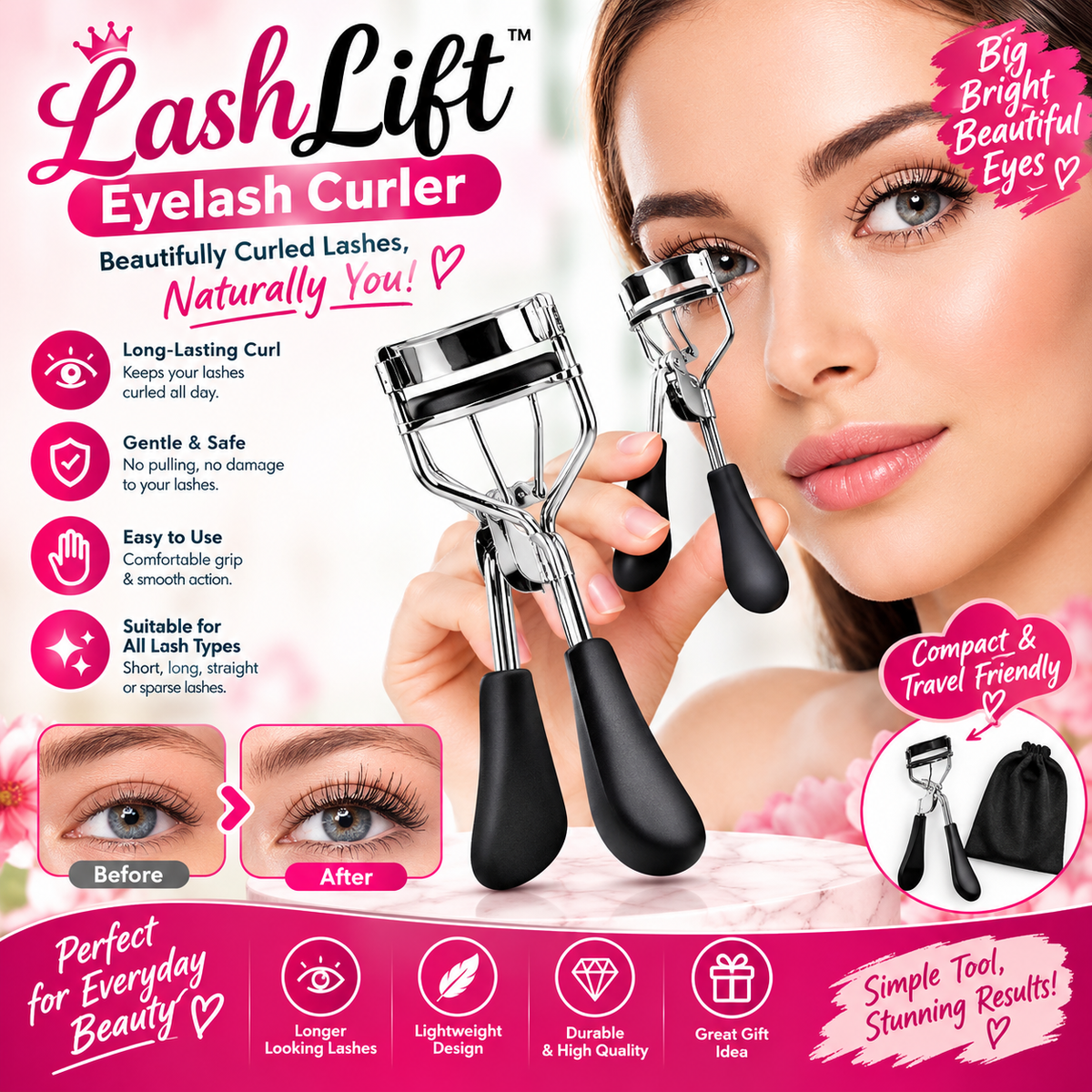 LashLift™ Precision Eyelash Curler – Beautiful Curl in Seconds