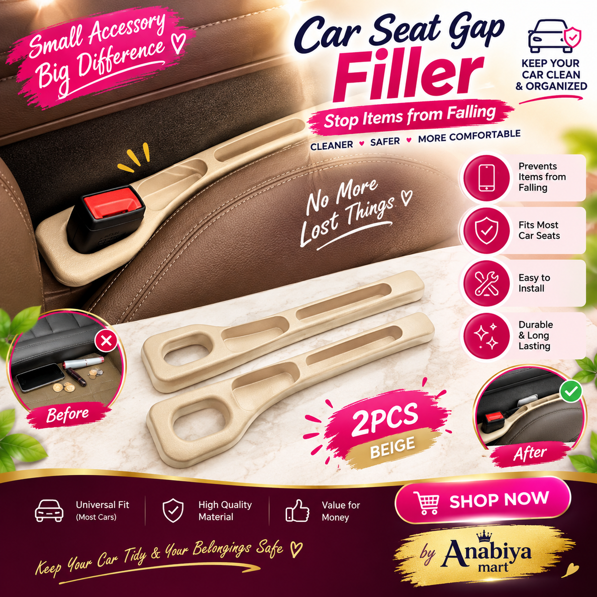 GapGuard Pro™ Car Seat Storage & Anti-Drop Filler