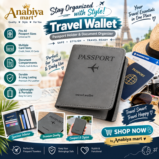 RoamGuard™ RFID-Blocking Leather Passport Holder & Travel Wallet