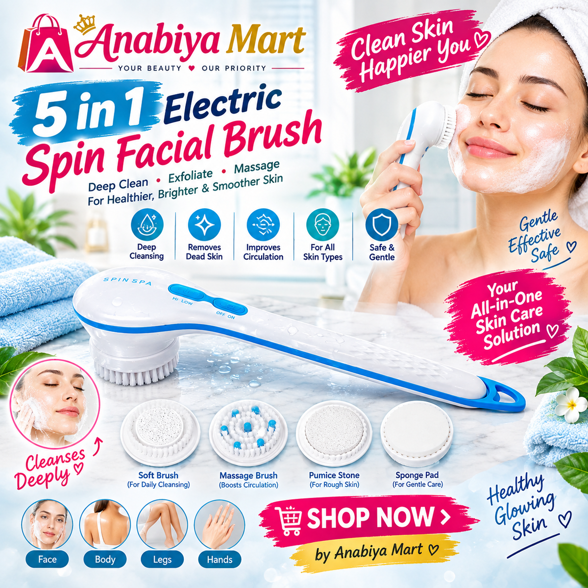 SpinSpa™ Hydro-Massage Body Brush (Recommended)