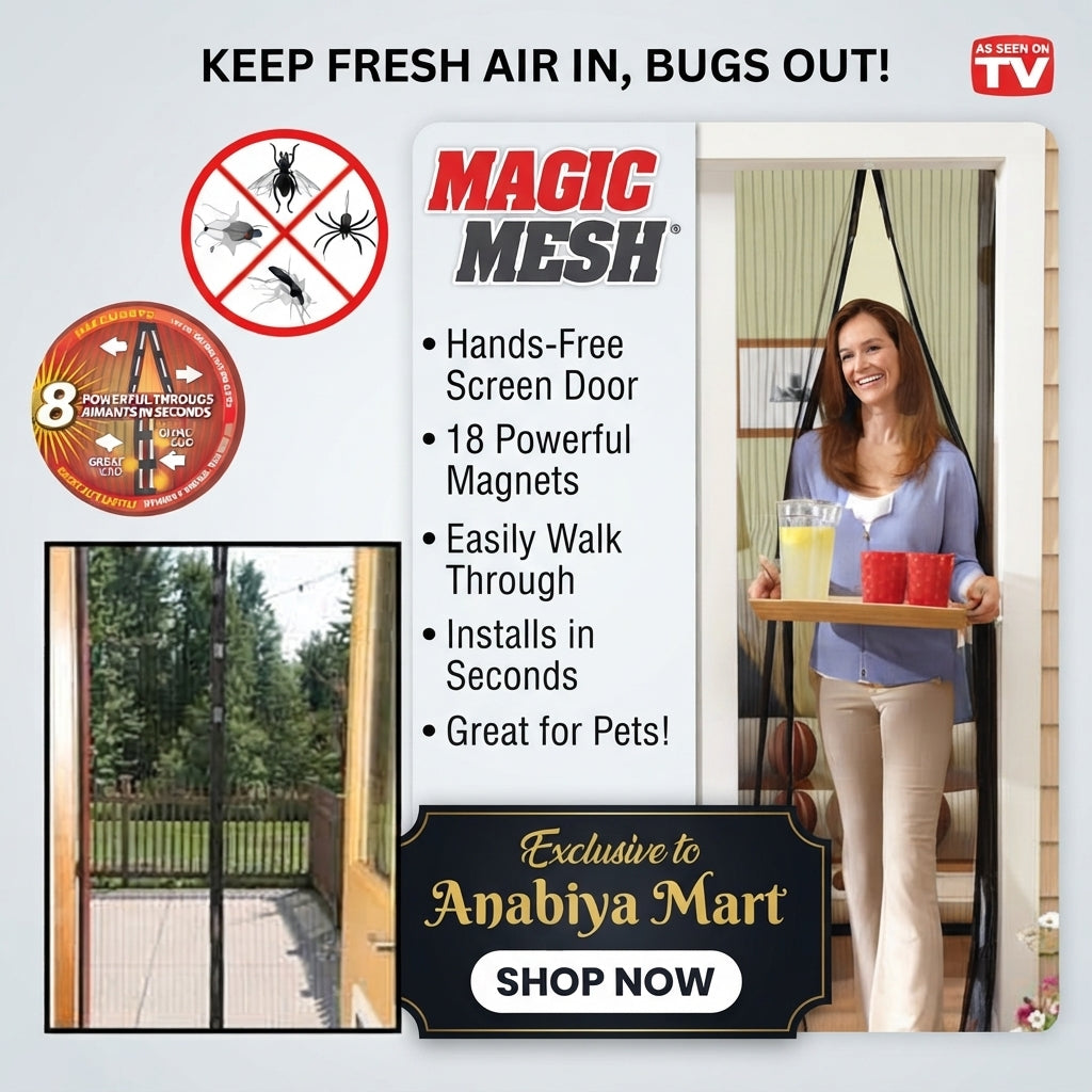 MagicMesh™ Magnetic Screen Door – Hands-Free Insect Protection
