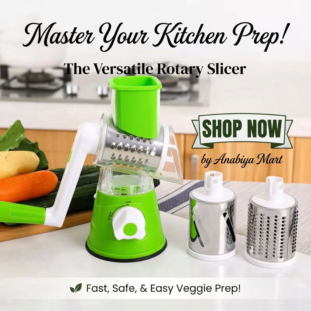 ChefMaster 3-in-1 Rotary Vegetable Slicer & Grater
