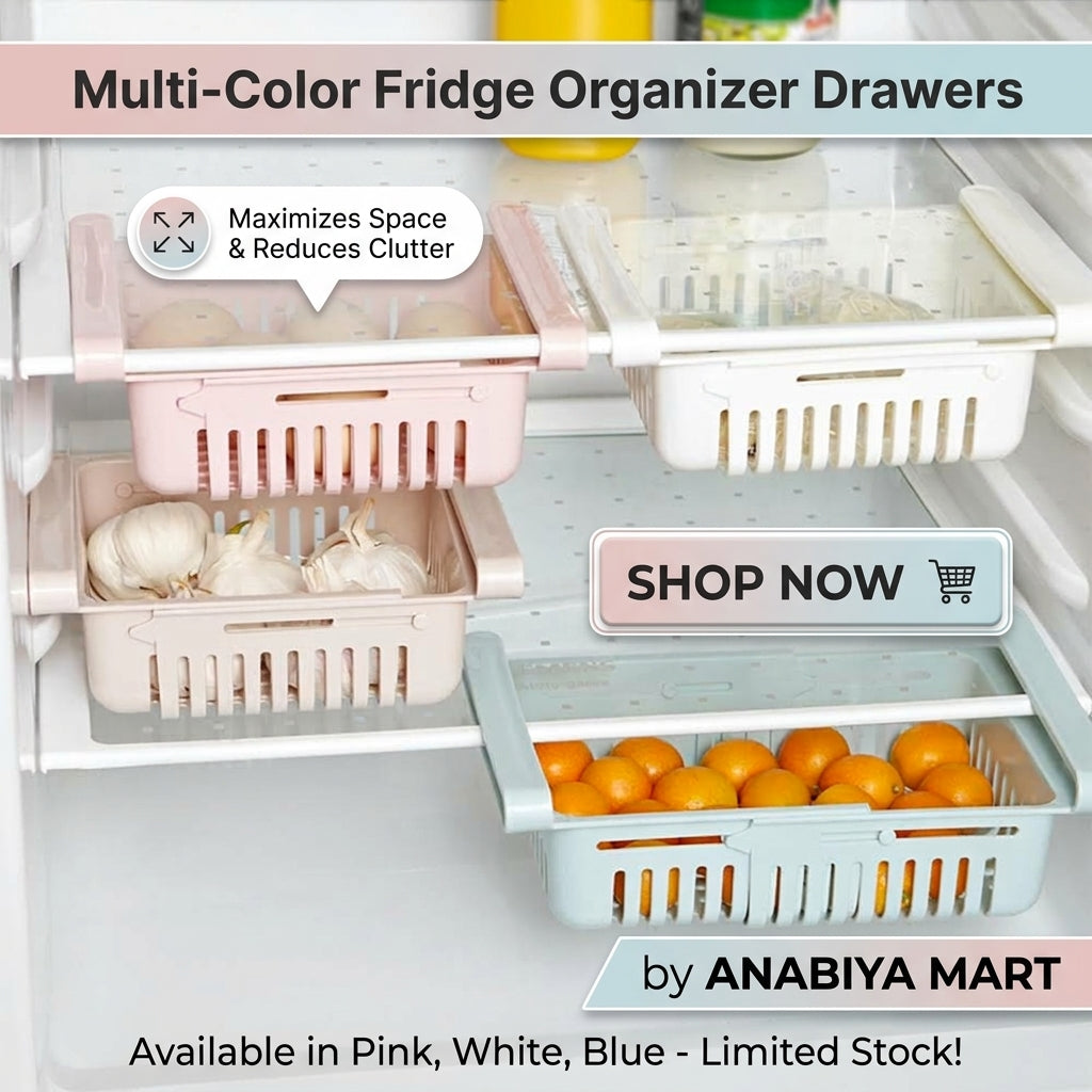 FridgeSpace Pro™ Expandable Under-Shelf Drawer Basket