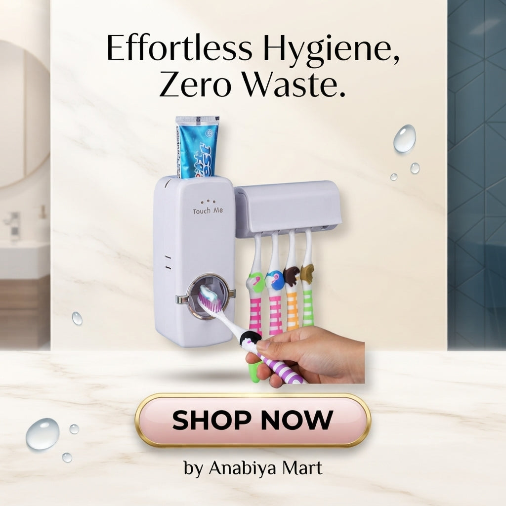 EcoSmile Automatic Touch Toothpaste Dispenser & Toothbrush Holder Set